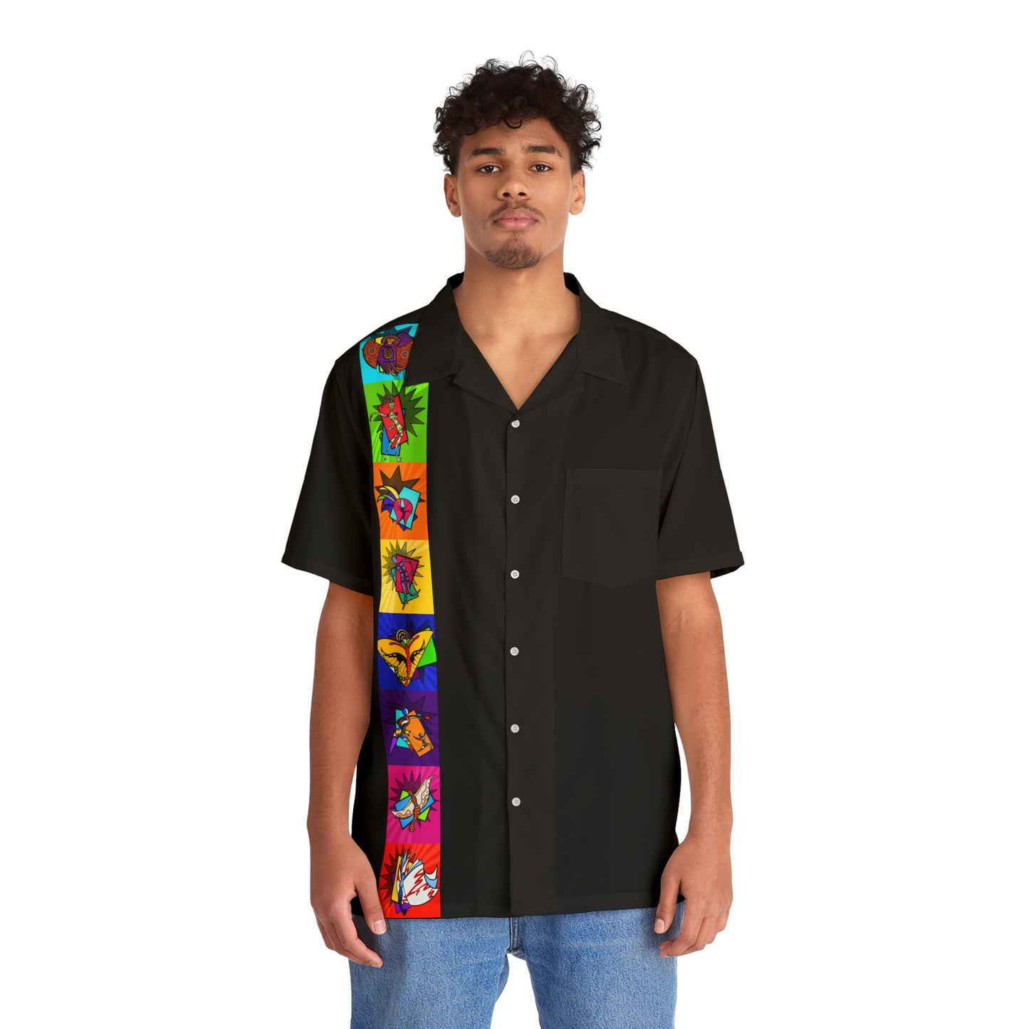 Pop Art: All Puppets Block Men's Hawaiian Shirt (AOP)